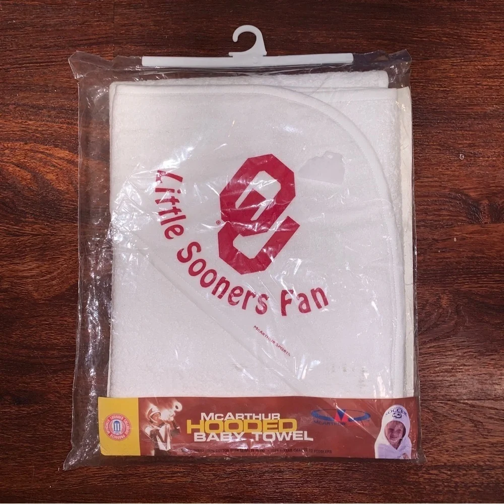 NCAA Oklahoma LITTLE SOONERS FAN Hooded Baby Towel Official Licensed 100% Cotton